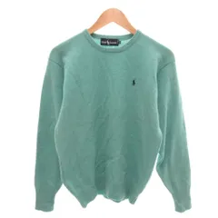 ラルフローレン RALPH LAUREN ヴィンテージ ニット セーター 長袖 ラウンドネック ポニー刺繍 M ミントグリーン /YJ ■GY60