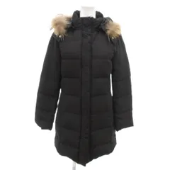 ロペ ROPE 美品 ダウンコート 9 黒 ブラック フードファー付き ジップアップ ミドル ハーフ丈 /SJ ■GY60