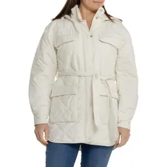 ハンター レディース アウター ジャケット・ブルゾン キルティング HUNTER Friday Packable Hooded Quilted Jacket Insulated Cream クリームのサムネイル