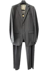 ナンバーナイン NUMBER (N)INE 音符 裏地 2B テーラード ジャケット セットアップ パンツ スーツ 3 灰 グレー ブランド古着ベクトル 中古●■250323