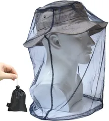 新品 アウトドア 蚊よけ 虫除け ネット 防虫 ヘッドネット インセクト ガード シールド 頭 顔 虫対策 メッシュ カバー ヘッドウェア ポータブル モスキート 羽虫 フェイスカバー コンパクト収納 携帯 頭部 蚊帳 Mosquito Head Net 収納