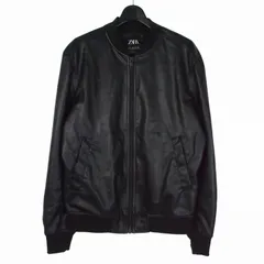 ザラ ZARA フェイクレザージャケット ブルゾン L ブラック 黒
