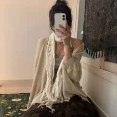 Vintage 森ガール サワコ ニットケープ ポンチョ