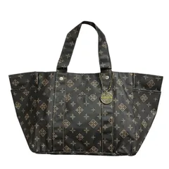 【MY0473】russet ラシット ハンドバッグ トートバッグ 手提げ 鞄 モノグラム 総柄 ダークブラウン 茶色 レディース 軽量