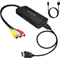 新品 RCA to HDMI 変換コンバーター AV to HDMI コンポジット 1080/720P切り替え 音声出力可 USB給電 3色(赤 白 黄)ビデオ/avケーブル hdmi ケーブル付き N64用 Wii PS2 VHS VCR Camera DV