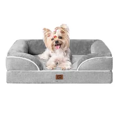 新品 犬 ベッド 夏 ペットベッド 防水 猫 ベッド 洗える 犬用 クッション 高反発 取り外せるカバー 滑り止め オールシーズン 小型犬 中型犬(61x45x15cm，グレー)