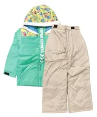 新品 [マリクレール] スノーウェア キッズ 上下セット 撥水 保温 グリーンMNT 120