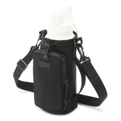 ペットボトルホルダー 水筒カバー 500ml 1リットル対応 ぺつとボトル ホルダー 保冷 ケース TRIWONDER 水筒ホルダー ボトルケース ショルダー ストラップ付 肩掛け可能 スマホ収納 ほるだー (ブラック)
