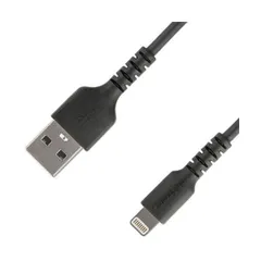 （まとめ）StarTech.com 高耐久性ライトニングケーブル 1m ブラック Apple MFi認証 Lightning - USB ケーブル RUSBLTMM1MB 1本 〔×3セット〕