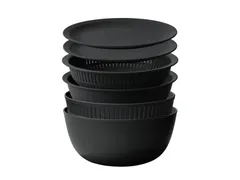 【特価】ライクイット (like-it) ざる ボウル 電子レンジ対応 Colander&Bowl 米とぎにも使える ザルとボール ブラック 6点セット 日本製 水切り 湯切り可能 耐熱ボウルのサムネイル