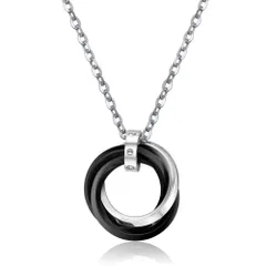 ネックレス チェーン メンズ レディース ペンダント ステンレス HIPHOP ヒップホップ 男性女性 人気 アクセサリー 各種カラー シンプル 三連リング 誕生日 プレゼント