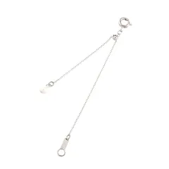 [ジュエリーショップエム] アジャスター ネックレス スライド チェーン 延長 長さ調節 金属アレルギー対応 レディース シルバー ad0011 パール 15cm