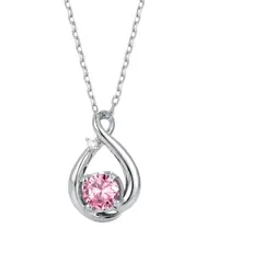 [FH.bird] ネックレス レディース 人気 錆びない ピンクトルマリン [永遠の愛] シルバー925 アレルギー対応ネックレス 10月誕生石 シンプル 20代 女子 母の日 プレゼント 母の日 ギフト 入学式 卒業式