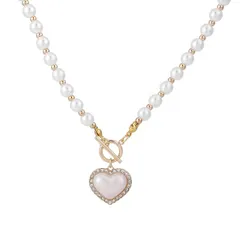 [ハルジオ] パール ネックレス レディース ハート ゴールド チェーン アクセサリー ジュエリー ペンダント チョーカー おしゃれ かわいい パールネックレス 人気 プレゼント 結婚式 パーティー