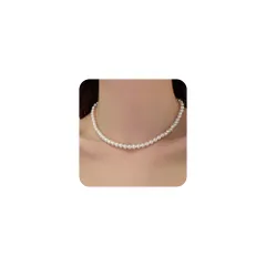 [Tasiso] サージカルステンレス ネックレス レディース 細い チェーン パール 金属アレルギー対応 ゴールド 真珠 カジュアル ネックレス シンプル シルバー 普段使い 人気