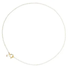 [AREUM] ネックレス パール 小さめ OTフック 上品 フェイクパール ゴールド 着け心地 普段使い 結婚式 お呼ばれ