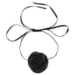 [PATIKIL] 女性用ローズチョーカー 黒フラワーネックレス 調整可能 花嫁 ウェディング ハロウィン プロム向けファッションアクセサリー