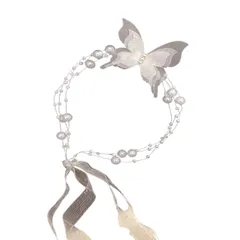 [RICISUNG] パールネックレス 蝶々 立体 レディース ロングネックレス アクセサリー 人気 パーティ 結婚式 お呼ばれ 母の日 入卒式 卒業式 披露宴