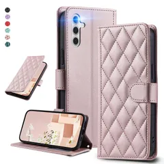 UnivoColors Galaxy A55 5G(SC-53E/SCG27)キルティングレザー調 手帳型ケース エレガント 高質PU マグネット開閉式 カード収納機能 スタンド機能 液晶全面保護 レンズ保護 ストラップ付属(ゴールドピンク)