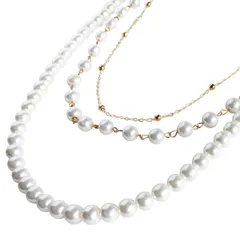 【新品】 Mare(マーレ) パール ネックレス ロング レディース 結婚式 パーティ 入学 卒業 式 おしゃれ ゴールド アクセサリー フォーマル お呼ばれ プレゼント ギフト (ギフトバック付き) 0