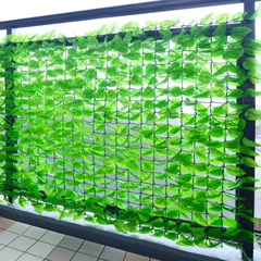 新品 山善(YAMAZEN) リーフラティス 約100×100cm ハードネットタイプ 目隠 装飾 フェイク ベランダ テラス グリーンフェンス グリーンカーテン 日差し 簡単設置 日よけ 日除け ライトグリーン LLH-11C(LG)のサムネイル