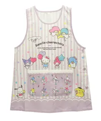 新品 [ON NISHIKI] サンリオキャラクターズ エプロン 保育士 大きいサイズ (LL-3L/3L-4L) 可愛い レディース 速乾 軽い シワになりにくい ポムポムプリン シナモロール ポチャッコ ハローキティ クロミ マイメロディ キキララ (44