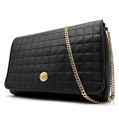 CELINE セリーヌ レディース ショルダーバッグ キルティング レザー チェーン フラップ ロゴ ゴールド金具 トリオンフ 黒 美品 正規品