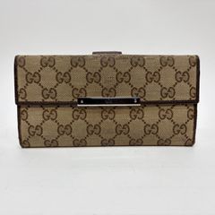 GUCCI GGキャンバス ブラウン レディース 長財布 8131 - メルカリ