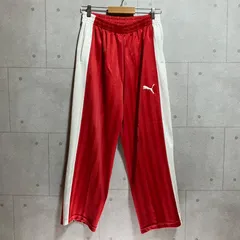 PUMA プーマ トラックパンツ ジャージ パンツ ストライプ M ロゴ 刺繍 レッド 赤 メンズ スポーツ トレーニング SU-1-5