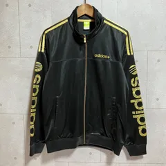 adidas neo アディダス ネオ ジャージ トラックジャケット トップス M ロゴ 刺繍 ブラック ゴールド 黒 金 Y2K メンズ スポーツ ランニング トレーニング SU-1-10