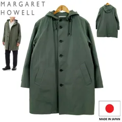 【B3777】【日本製】【ライナー付】MARGARET HOWELL マーガレットハウエル コート フード付き DRY COTTON LIGHT CANVAS サイズMのサムネイル