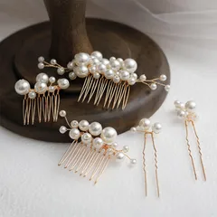 パールピン パール 髪飾り ヘアアクセサリー ヘッドドレス Uピン ヘアピン かんざし 5個セット 入学式 卒業式 成人式 結婚式 発表会 パーティー 花嫁 和装 着物 普段使い ゴールド