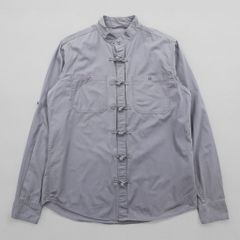 MATE L'EAU VESTES SHIRT チャイナシャツ L グレー コットン ユーロワーク 聖林公司 チュニジア製