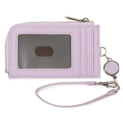 [Jewel Beauty's Select] パスケース 定期入れ 小銭入れ コインケース リールパスケース リール付き icカード カード入れ レディース メンズ 子供 大人 人気 ストラップ付き カード入れ 通勤 通学 おしゃれ (パープル)koe