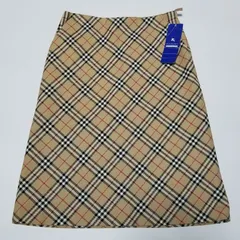 【未使用品】BURBERRY BLUE LABEL ノバチェック ロングスカート サイズ36 Sサイズ相当 ベージュ インナー付 綿100% 山陽商会
