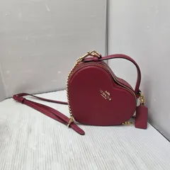 3 S02923  COACH  コーチ  レザー ハート ハンドバッグ レッドアップル 赤 ショルダーバッグ 肩掛け ワンショルダー CE662 2way 鞄 レディース ブランド
