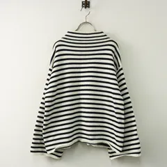 デミリーニューヨーク DEMYLEE New York コットンボーダーハイネックニットプルオーバー S＼ホワイト ネイビー セーター【2400014867190】