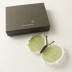 美品 定価16500円 2023SS ミナペルホネン mina perhonen lappa lappa 蝶々モチーフ コサージュ ライトグリーン┃ブローチ【2400014872170】のサムネイル