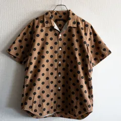 【AD2000/アーカイブ】COMME des GARCONS HOMME 【ドット柄 オープンカラー 半袖シャツ】ブラウン コットン コムデギャルソン オム  s2603076