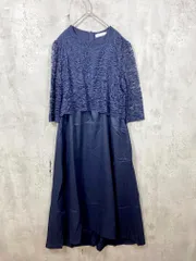 新品 LACE LADIES レースレディース レース異素材 結婚式二次会 ドレス ワンピース sizeXL/紺 ■■ レディース