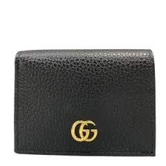GUCCI(グッチ) 2つ折り財布美品  プチマーモント 45612 黒 レザー