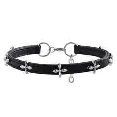 【新品】 [Umiwe] チョーカー レディース 首輪 パンク レザー choker ロック パンクファッション ベルト ネックレス チョーカー おしゃれ かわいい 首輪 アクセサリー 十字架 サイズ調整可能
