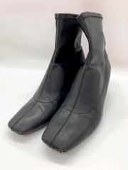 JEANASIS ジーナシス ショート丈 スクエアトゥ キリカエストレッチ ブーツ sizeL/黒 ■■ レディース