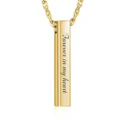 【新品】 [Dletay] メモリアルペンダント 遺骨ペンダント 直方体 手元供養 遺骨ネックレス 遺骨入れ 取り外し可能 ステンレス製 メンズ レディース 記念ジュエリー シルバー ブラック ゴールド