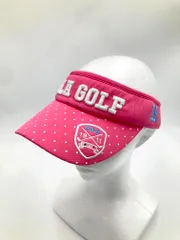 FILA GOLF フィラゴルフ ゴルフウェア ロゴ刺繍 ドット柄 サンバイザー ピンク ■■ レディース
