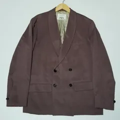 おしゃれ古着 ZARA ザラ ダブルブレスト テーラードジャケット EUR46 М〜Lサイズ相当 くすみピンク ビックシルエット オーバーサイズ