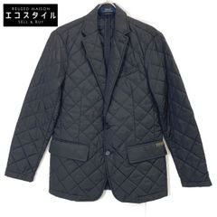 POLO RALPH LAUREN ポロ ラルフローレン ﾌﾞﾗｯｸ ｷﾙﾃｨﾝｸﾞﾃｰﾗｰﾄﾞｼﾞｬｹｯﾄ ｴﾙﾎﾞﾊﾟｯﾁ Ｓ