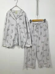 gelato pique ジェラートピケ キャットプリント メインクーン 上下セット パジャマ ルームウェア sizeF/グレー ■■ レディース