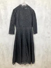美品 Lace Ladies レースレディース 総レース ハイネック 結婚式二次会 ドレス ワンピース sizeM/黒 ■■ レディース