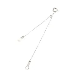 【新品】 [ジュエリーショップエム] アジャスター ネックレス スライド チェーン 延長 長さ調節 金属アレルギー対応 レディース シルバー ad0011 パール 15cm